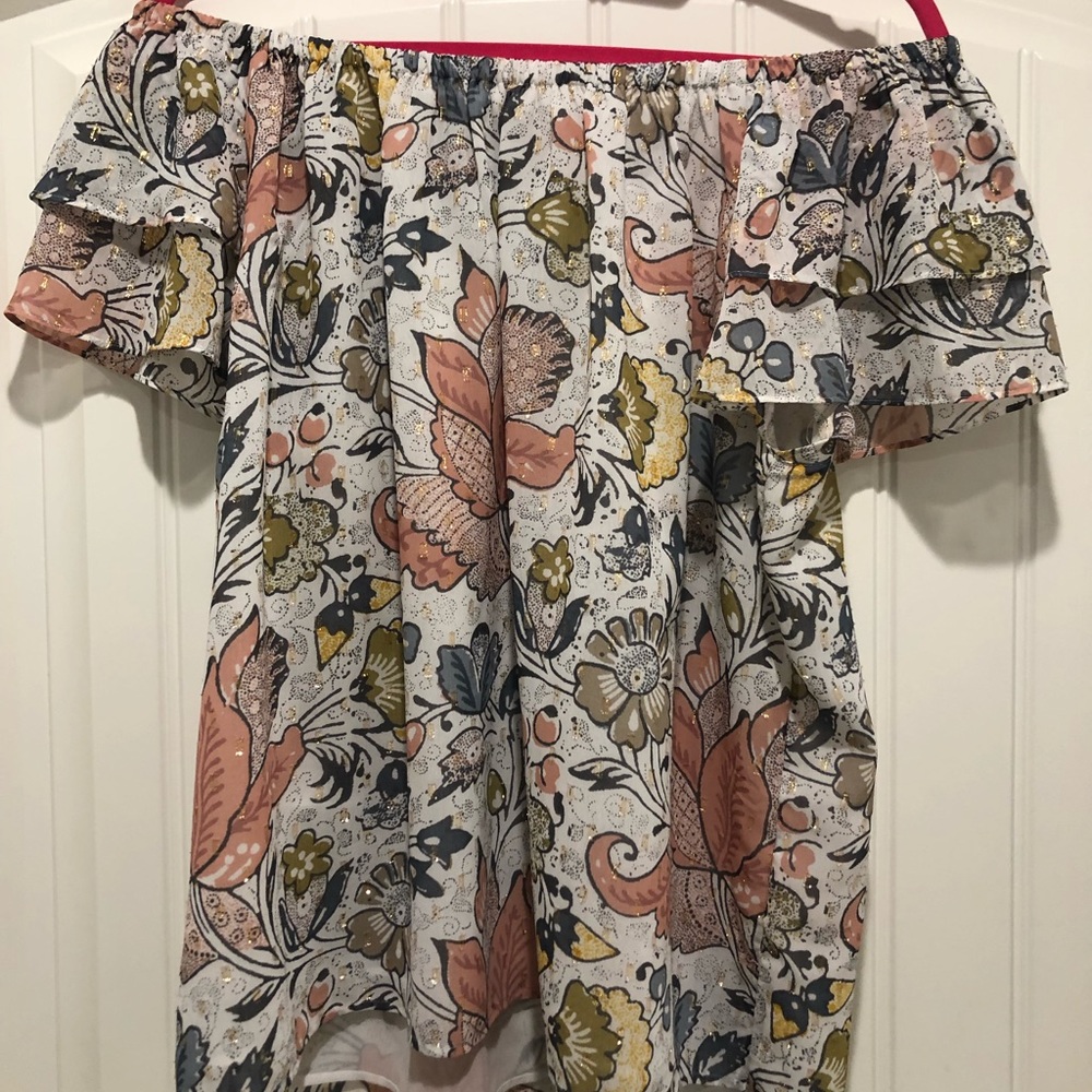 Loft Off The Shoulder Floral Top